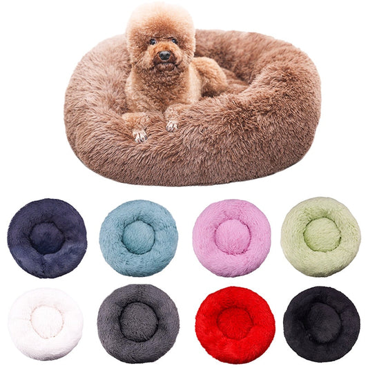 Pet Dog Bed Comfortable Round Dog Kennel Ultra Soft Washable Dog and Cat Cushion Bed Winter Warm Doghouse